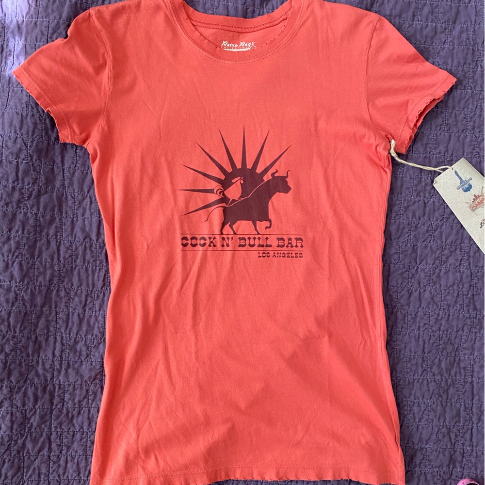 Retro Rags “Rooster” N’ Bull Bar T-shirt Size Large NWT